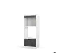 Vicco Armoire micro-ondes Fame-Line, 60cm ouvert, Anthracite campagne/Blanc
