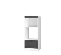 Armoire micro-ondes Fame-Line, 60cm ouvert, Anthrazit-Gold Landhaus/Blanc, Vicco