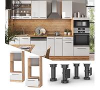 Vicco Armoire Micro-Ondes Fame-Line, Blanc Haute Brillance, 60cm Ouvert, à Combiner avec d'autres modules de la série Fame-Line