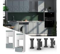Vicco Armoire Micro-Ondes Fame-Line, Bleu Clair-Gris, 60cm Ouvert, à Combiner avec d'autres modules de la série Fame-Line