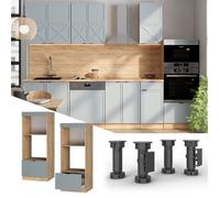 Armoire micro-ondes Fame-Line, 60cm ouvert, Bleu clair-gris/Chêne de force doré, Vicco 50896