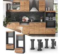 Armoire micro-ondes Fame-Line, 60cm ouvert, Chêne de force doré/Anthracite, Vicco 38425