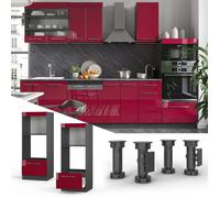 Armoire micro-ondes Fame-Line, 60cm ouvert, Rouge bordeaux Haute brillance/Anthracite, Vicco 38575