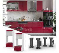 Vicco Armoire Micro-Ondes Fame-Line, Rouge Bordeaux Haute Brillance, 60cm Ouvert, à Combiner avec d'autres modules de la série Fame-Line