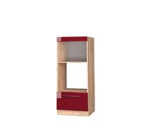 Vicco Armoire Micro-Ondes Fame-Line, Rouge Bordeaux Haute Brillance, 60cm Ouvert