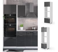 Armoire micro-ondes R-Line, 60cm, Anthracite Haute brillance/Blanc, Vicco 29276