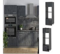 Armoire micro-ondes R-Line, 60cm, Béton noir/Anthracite, Vicco 47502