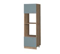 Vicco Armoire Micro-Ondes R-Line, Bleu-Gris, 60cm, pour Une Combinaison Libre au Sein de systèmes de Cuisine modulaires