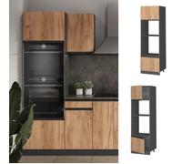 Armoire micro-ondes R-Line, 60cm J-Shape, Chêne de force doré/Anthracite, Vicco 39752