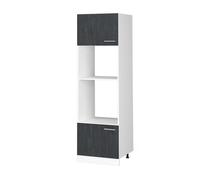 Vicco Armoire Micro-Ondes R-Line, Béton Noir, 60cm sans Plan de Travail, pour Une Combinaison Libre au Sein de systèmes de Cuisine modulaires