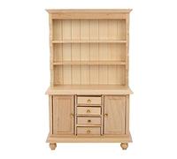 Armoire Miniature en Bois à Trois Niveaux pour Maison de Poupée, Échelle 1:12, Couleur Bois