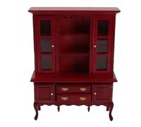 Armoire Miniature en Bois échelle 1/12, biblioth è Que Armoire avec ouver (Rouge)
