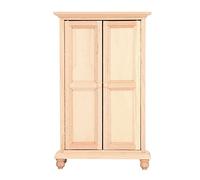 Armoire miniature en bois pour maison de poupée 1:12 - Double porte - Pour homme et femme - Ornements de collection pour meuble TV, bureau, maison, chambre à coucher, salon