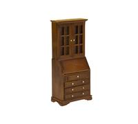 Armoire miniature en bois pour maisons de poupée à l'échelle 1/12 avec tiroir de travail pour salon, bibliothèque, vitrine miniature pour décoration de maisons de poupée