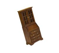 Armoire miniature en bois pour maisons de poupées à l'échelle 1/12 avec tiroir de travail pour salon, bibliothèque, décoration de scène, accessoires de chambre miniatures