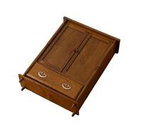 Armoire miniature réaliste à l'échelle 1/12 pour maisons de poupée avec double porte et tiroir ouverts, accessoire de décoration rétro