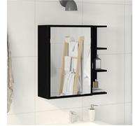 Armoire Miroir - Chêne Noir - 62,5x20,5x64cm - Montage mural - Style contemporain