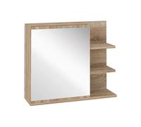 kleankin Armoire Miroir de Salle de Bain avec étagère - 3 étagères latérales - kit Installation Murale fourni - Panneaux Particules Aspect chêne Clair