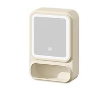 Armoire miroir de salle de bain - Organisateur de rangement mural, éclairage LED à intensité variable Porte magnétique, ensemble d'accessoires synthétiques longue durée, pour accessoires de douche