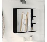 Armoire Miroir De Salle De Bain Vidaxl - Chêne Noir 62,5x20,5x64cm En Bois D'ingénierie Noir