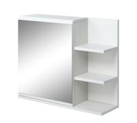 Armoire miroir - kleankin - salle de bain avec étagère 3 étagères latérales rangement - bois - blanc