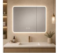 Armoire miroir LED salle de bain blanche - 80 cm - ALEN