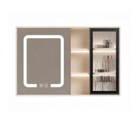 Armoire miroir LED salle de bain kaki - 80 cm - CYLIA