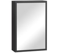 Armoire miroir moderne Kleankin avec 3 étagères, noire, 40x15x60 cm, pour salle de bain.