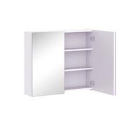 HOMCOM Armoire Murale Salle de Bain avec Miroir, 70 x 60 cm, Meuble Salle de Bain, Armoire de Toilette avec étagère réglable, Blanc