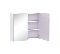 Armoire miroir murale de salle de bain 3 étagères réglables dim. 70L x 60H cm blanc