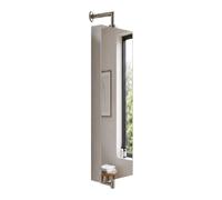 Armoire miroir pivotante, étagère murale salle de bains, 6 compartiments