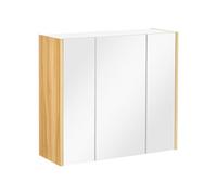kleankin Armoire à miroir murale de salle de bain style contemporain 3 portes 4 étagères réglables 68 x 22 x 60 cm blanc | Aosom France