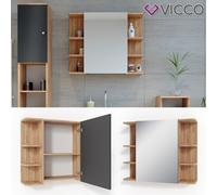 Armoire miroir VICCO FYNN chêne anthracite - miroir de salle de bain