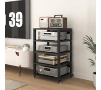 Armoire mobile à 5 niveaux pour composants audio vidéo avec support TV d'angle HiFi et supports pour salon, salles de jeux et d'enregistrement, 55 x 50 x 90 cm