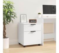 Armoire mobile à roulettes blanche 45 x 38 x 54 cm en bois avec beaucoup d'espace de rangement pour boissons, magazines et articles de décoration, avec quatre roulettes pivotantes