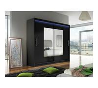 Armoire - Mobilier1.fr - Atlanta 106 - Glissement - LED - Noir