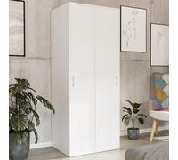 Armoire moderne à portes coulissantes à 2 portes avec tringle à vêtements, gain de place pour chambre à coucher, dressing, couloir, chambre d'enfant, 70 x 60 x 180,5 cm (l x p x h) - Blanc