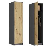Armoire moderne avec 1 porte, armoire avec tringle à vêtements et étagère, armoire haute peu encombrante pour chambre à coucher, couloir, chambre d'enfant, 42 x 55 x 180 cm (l x p x h), anthracite