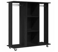 Vidaxl Armoire Sur Roues Chêne Noir 102x38x110 Cm Bois D'ingénierie Noir