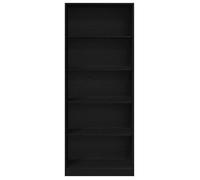 Armoire moderne en bois d'ingénierie - vidaXL - Chêne Noir - 80x50x200 cm - 5 étagères - Finition mate