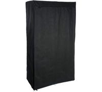 5five Armoire-penderie modulable tissu noir L88×P46×H169 cm Structure métal avec barre de penderie