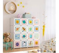 Armoire modulable SONGMICS - Blanc - 16 Cubes - Rangement vêtements Enfant