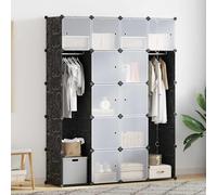 Armoire Modulaire 14 Compartiments Noir et Blanc Garde-robe Penderie vidaXL