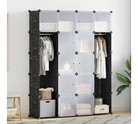 Armoire Modulaire 14 Compartiments Noir et Blanc Garde-robe Penderie vidaXL