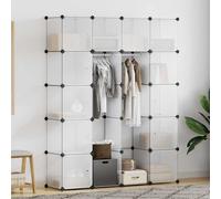 Armoire Modulaire 14 Compartiments Noir et Blanc Garde-robe Penderie vidaXL