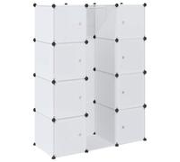Armoire Modulaire 9 Compartiments 109x36,5x143 cm Blanc Plastique et Acier | Design épuré, montage simple, compartiments spacieux, nettoyage facile, adaptée à divers intérieurs