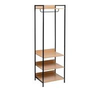 Armoire modulaire avec Barre et 3 étagères en PB et métal Naturel et Noir