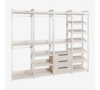 Armoire modulaire ouverte Velunis 4 pièces avec étagère à chaussures en fer Blanc Gardenia Blanc