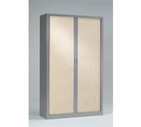 Armoire Monobloc à Rideaux 1/3 Penderie H198xL120xP43 cm Alu Rideaux Erable Aluminium - Erable G