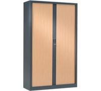 Armoire Monobloc à Rideaux 1/3 Penderie H198xL120xP43 cm Anthracite Rideaux Hêtre Anthracite - Hêtre G